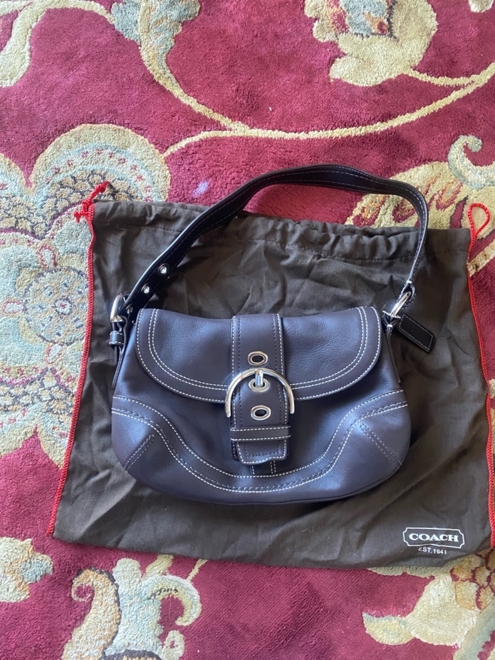 Coach vintage Soho buckles shoulder bag dark brown